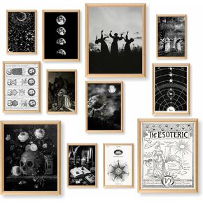 dazongweihan Gothic Home Decor,Witchy Decor Aesthetic Halloween Decor, Spooky Home Decor, Goth Room Decor, Gothic Wall Decor, Creepy Art Prints Scary Picture Witch Decoration for Bedroom (UNFRAMED)