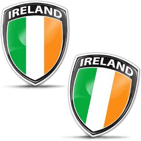 2 x 3D Domed Silicone Stickers Decals Car Motorcycle National Ireland Irish Flag F 147