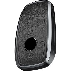 غطاء مفتاح Fob لملحقات سلسلة مفاتيح Mercedes Benz Fit Benz GLA GLE GLB GLS GLC CLA CLS C300 AMG A E S G Class حافظة مفاتيح السيارة من الجلد والألومنيوم نوع B in Kuwait