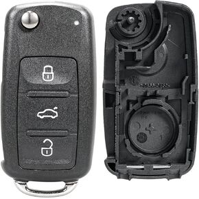 TOP-VIGOR Keyless Entry Remote Control Car Key Shell Case Replacement Compatible with Volkswagen Beetle Eos Golf GTI Jetta Passat Tiguan 2009 2010 2011 2012 3 Button for 5K0-837-202