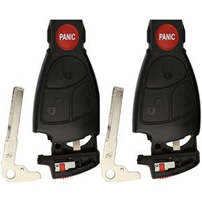 KeylessOption Keyless entry Car Remote Key Fob Shell Button Pad Battery Clip for IYZ3312 (Pack of 2)