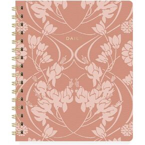 Fringe Studio Non-Dated Daily Planner, Vegan Leather Cover, NOUVEAU BLOSSOM APRICOT", 6" x 7.25", 160 Pages (877007)