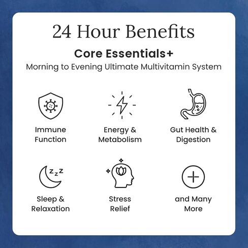 Gulp Core Essentials AM PM الفيتامينات المتعددة للرجال والنساء | دعم الطاقة والمناعة والإجهاد والنوم | أوميغا 3، البروبيوتيك، مضادات الأكسدة والمزيد | 60 حصة، تكفي لمدة شهرين in Saudi Arabia