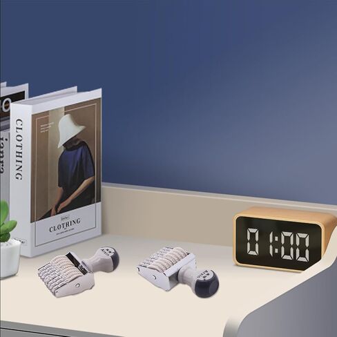 YXQ ختم رقمي 8 مع عجلة مطاطية سوبر ماركت مكتب 0-9 أرقام، رقم الرمز ختم مطاطي مطبوع ذاتيًا - أبيض in Saudi Arabia