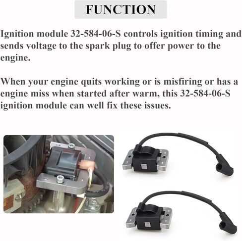 32-584-06-S Ignition Coil Module, Comaptible with Ko-hler Engine KT600, KT610, KT620, KT715, KT725, KT730, KT735, KT740, ZT710, ZT720, ZT730, Pack of 2 in Saudi Arabia