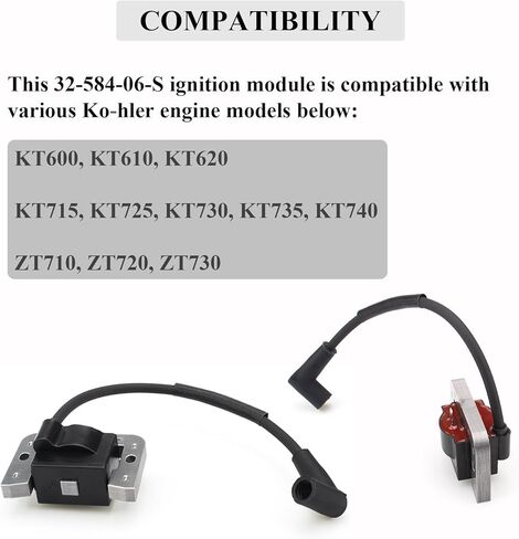 32-584-06-S Ignition Coil Module, Comaptible with Ko-hler Engine KT600, KT610, KT620, KT715, KT725, KT730, KT735, KT740, ZT710, ZT720, ZT730, Pack of 2 in Saudi Arabia