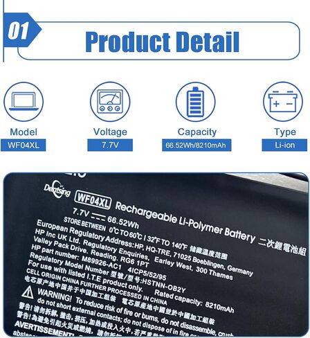 Dentsing WF04XL Laptop Battery Replace for HP Envy 13" X360 13-BF0000 13-BF0000CI 13-BF0000NC 13-BF0000NX 13-BF0024NA 13-BF0011NA 13-BF0123NW 13-BF0977ND Series HSTNN-OB2Y M89926-1D1 in Saudi Arabia