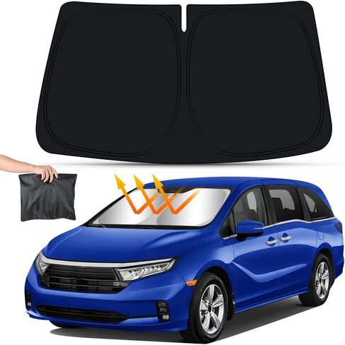 مظلة شمس للسيارة Honda Odyssey 2018 2019 2020 2021 2022 2023 2024 ملحقات السيارات الداخلية الزجاج الأمامي ظلة عازلة قابلة للطي حامي الخصوصية ستائر النافذة المظلة غطاء قناع in Kuwait