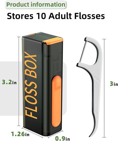 Dental Floss Portable Case with Mirror, Essential Travel Dental Floss Pick Dispenser for Teeth Cleaning Portable Travel Floss Case Refillable Box for Dinner, Dates, Travel, Party (10 Floss) in Saudi Arabia