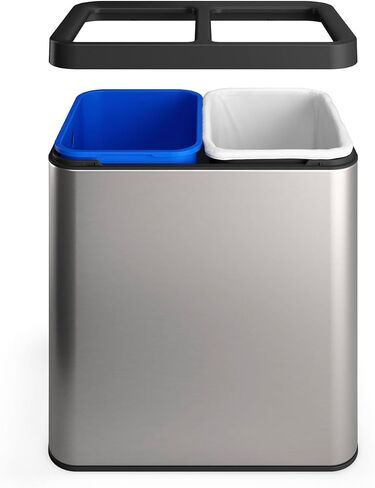 KOHLER 31319-BST Bathroom Trash Can, 1.6 Gallon, 6-Liter Step Can, Quiet-Close Small Trash Can with Foot Pedal, Black Stainless in Saudi Arabia