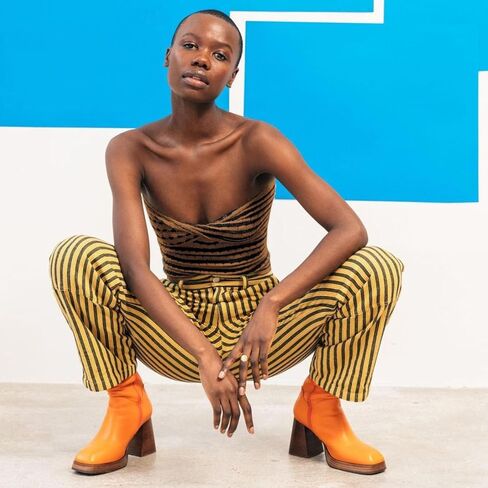 Meladyan Women Twist Front Striped Cutout Knitted Crop Tube Top Bandage Strapless Sleeveless Bandeau Cropped Shirt in Kuwait