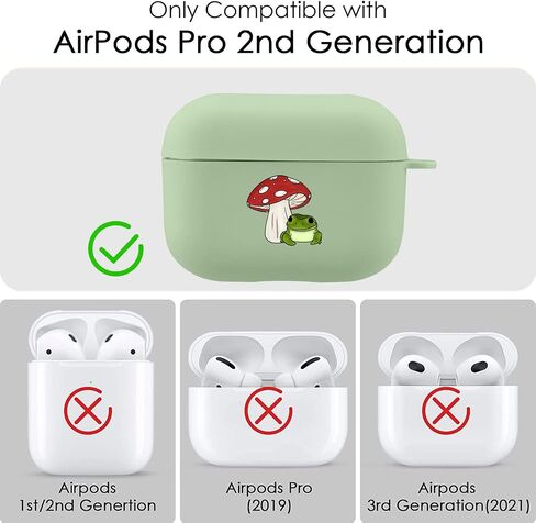 MAYCARI Compatible with Airpods Pro 2nd Generation Case, Cute AirPods Pro 2 Case Cover Frog Printed Protective Women Girl with Lanyard for Airpod Pro 2(2022) in Saudi Arabia