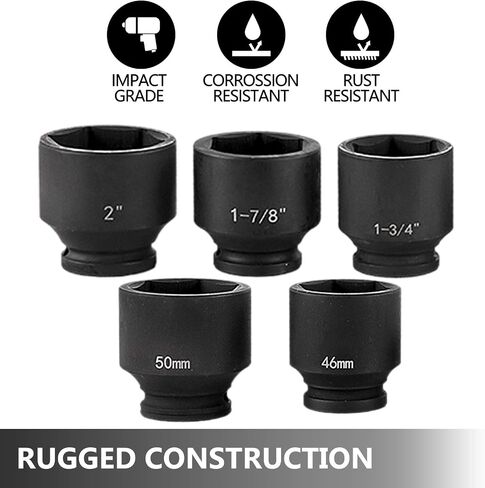 VEVOR Impact Socket Set 3/4 Inches 27 Piece Standard Impact Sockets, Socket Assortment, 3/4 Inches Drive Socket Set Impact Standard SAE (7/8 Inches to 2 Inches) & Metric Sizes (22 mm-50 mm) in Saudi Arabia
