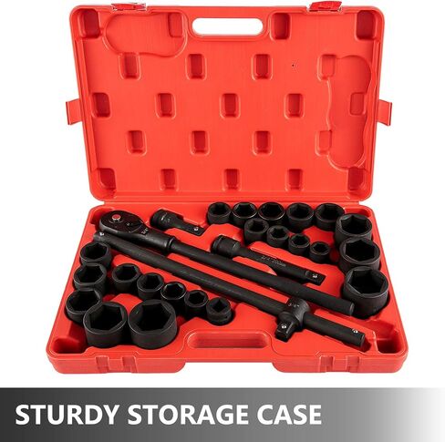 VEVOR Impact Socket Set 3/4 Inches 27 Piece Standard Impact Sockets, Socket Assortment, 3/4 Inches Drive Socket Set Impact Standard SAE (7/8 Inches to 2 Inches) & Metric Sizes (22 mm-50 mm) in Saudi Arabia