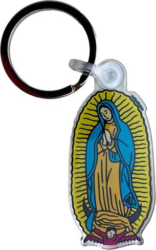 Our Lady of Guadalupe Keychain Virgin Mary Acrylic Keychain Mexican Religious Keychain Gift Vintage Catholic Keychain for Car Keys Aesthetic Mexico Birthday Gift for Mother's Day Catholic Keychain in Saudi Arabia