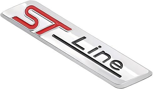 زوج مجموعة ST Line Emblem 3D شارة معدنية سيارة شاحنة باب الجسم الجانب الحاجز الخلفي الجذع لاصق ملصق الشارات استبدال لشاحنة السيارة ملحقات الديكور الرياضية (فضي أحمر) in Kuwait