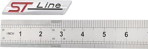 زوج مجموعة ST Line Emblem 3D شارة معدنية سيارة شاحنة باب الجسم الجانب الحاجز الخلفي الجذع لاصق ملصق الشارات استبدال لشاحنة السيارة ملحقات الديكور الرياضية (فضي أحمر) in Kuwait