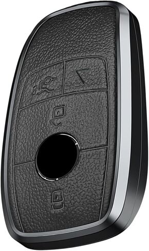 غطاء مفتاح Fob لملحقات سلسلة مفاتيح Mercedes Benz Fit Benz GLA GLE GLB GLS GLC CLA CLS C300 AMG A E S G Class حافظة مفاتيح السيارة من الجلد والألومنيوم نوع B in Kuwait