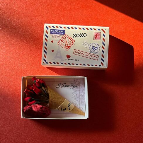 Rose Gift for Women Miniature A Dozen Bouquet in a Matchbox Romantic Anniversary Love Card Valentine Present for Him Her Girl Boy Friend in Saudi Arabia