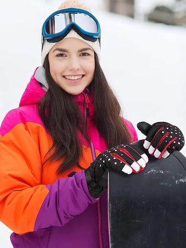 SATINIOR Women Winter Ski Gloves Waterproof Windproof Snow Gloves Warm Snowboard Gloves for Cold Weather Outdoor Activities in Saudi Arabia