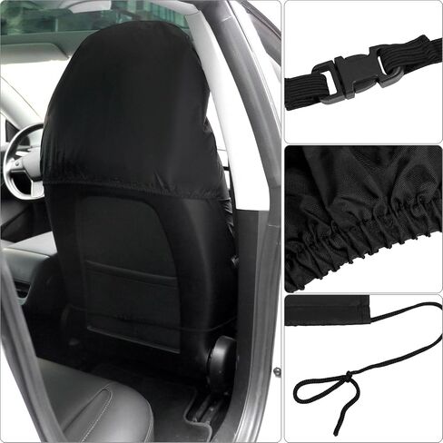 QWORK Seat Covers for Cars SUV Trucks, Water-Resistant Car Seat Cover for Car Repair, Pet Scratching, Food Debris, Oil, Keep Seat Clean, Oxford Front Automotive Seat Covers Protectors, 2 Pack in Saudi Arabia