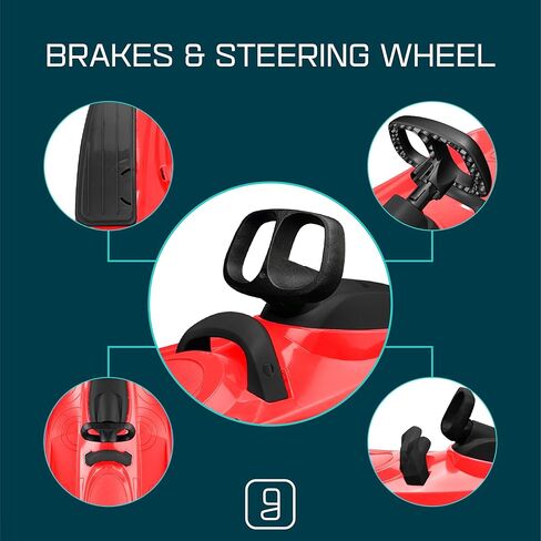 جيزمو رايدرز زلاجات الثلج للأطفال والكبار - زلاجات التوبوغان، عجلة قيادة سهلة الدوران، مقعد مضاد للانزلاق، فرامل سحب، مزلجة بلاستيكية متينة، خفيفة الوزن، ألعاب خارجية، ألعاب ثلج، للأعمار من 3 سنوات فما فوق، 260 رطلاً in Kuwait