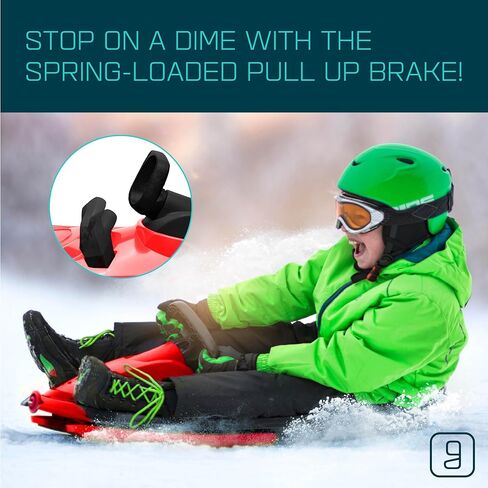 جيزمو رايدرز زلاجات الثلج للأطفال والكبار - زلاجات التوبوغان، عجلة قيادة سهلة الدوران، مقعد مضاد للانزلاق، فرامل سحب، مزلجة بلاستيكية متينة، خفيفة الوزن، ألعاب خارجية، ألعاب ثلج، للأعمار من 3 سنوات فما فوق، 260 رطلاً in Kuwait