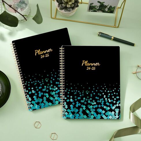 Planner 2024-2025- JUL 2024 - JUN 2025,12 Months 2024-2025 Planner Weekly and Monthly, 8" x 10", Waterproof Cover +Thick Paper+Twin-Wire Binding+Marked Tabs+Holiday Pages - Black in Kuwait