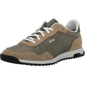 BOSS Men's Zayn Low Profile Suede Leather Two Tone Sneaker