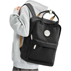 Black Small Backpack for Girls, Teenage Girls' Backpack Middle School Students Bookbag Outdoor Daypack, Lightweight Casual Travel Daypack for Women Men, Classic Basic College Backpack for Teen Boys