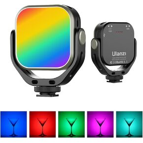 ULANZI New Version Ungraded VL66 RGB LED Adjustable Rechargeable - Mini Video Portable Light on Camera, Ultra Bright Photo and Video Lighting, LED Fill Lamp for DSLR Camcorder Gopro