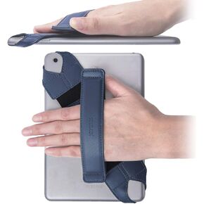 Universal Tablet Hand Strap Holder, 360 Degrees Swivel Leather Handle Grip with Elastic Belt, Secure & Portable for 7.9" -8.4" Tablets (Samsung Asus Acer Google iPad Mini), Black