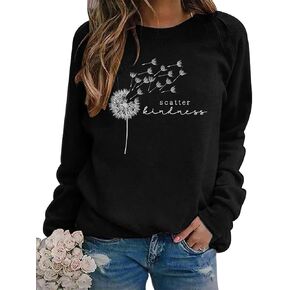 FAYALEQ Scatter Kindness Sweatshirt for Women Wish Shirt Funny Graphic Pullover Letter Printed Long Sleeve Shirt