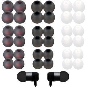 Ear Bud Rubber Tips, 36 Pcs Earbud Replacement Tips, Replacement Earbud Tips with Excellent Noise Isolation and Comfort, Ear Bud Replacement tip, 3 Color, S/M/L