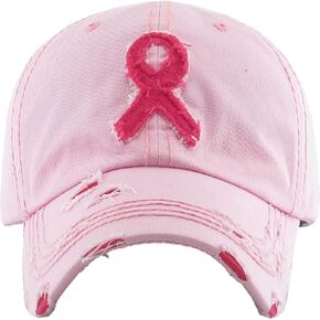 Pink Ribbon Women's Awareness Vintage Baseball Cap