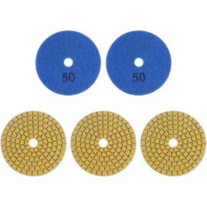 5pcs Diamond Polishing Pads 3" Grits 200 Wet/Dry Premium Diamond Polish Pad for Stone Concrete Marble Countertop Quartz for Polisher Grinder