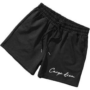 Falainetee Men's Graphic Elastic Waist Drawstring Pockets Workout Shorts Athletic Shorts