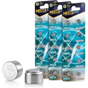 MEDca AG5 LR754 Batteries - 120 Count Pack - 1.5V Alkaline 754 LR48 193 Battery Button Coin Cell Batteries for Hearing Aids and Hearing Amplifiers