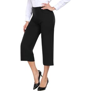 MoFiz Women's Golf Capri Pants Stretch Slim Business Casual Pants Straight Leg Yoga Dress Pants with Pockets Office Slacks