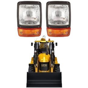Headlight Backhoe Loaders Loadall Headlight JCB Head Lights parts Indicator fit in various models Suitable for JCB Universal 3C 3CX 3D 3DX 4C 4CN and 4CX JCB lights 12v