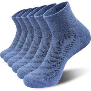 Lapulas 6 Pack Ankle Socks with Cushion, Athletic Running Sports Socks Anti-Blister Cotton Socks for Men and Women in Kuwait