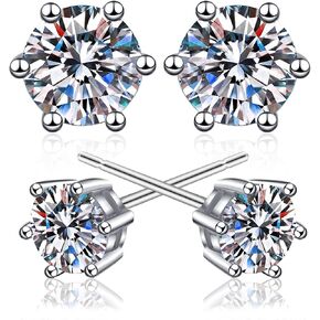 D Color VVS1 18K White Gold Moissanite Stud Earrings For Women.1 Cts Each 0.5Carats Set in Saudi Arabia