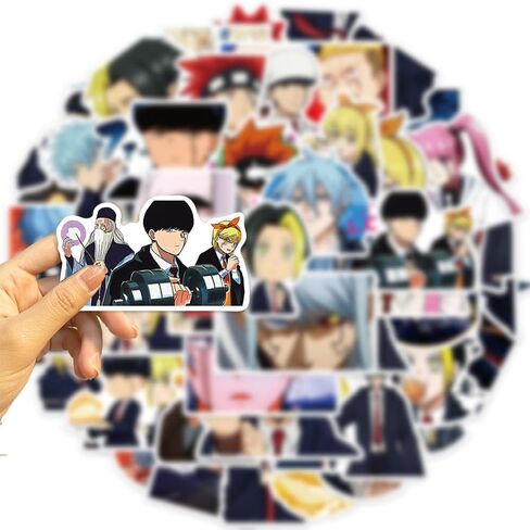 50PCS Mashle：Magic and Muscles Stickers for Laptop and computer, Anime Cartoon Waterproof Vinyl Stickers for Mug Water Bottle Hydro Flask Car Bumper Skateboard Luggage Suitcases Decoration in Saudi Arabia
