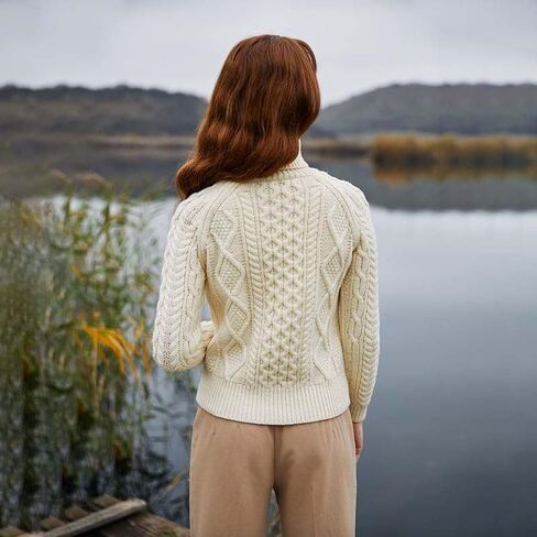 SAOL Women's Wool Sweater Irish Cable Knit Jumper Made in Ireland in Kuwait