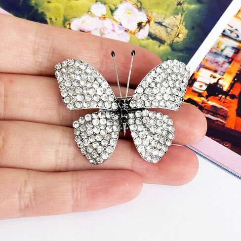 SELOVO Butterfly Crystal Brooch Pin Jewelry Rhinestone Gold Tone in Kuwait