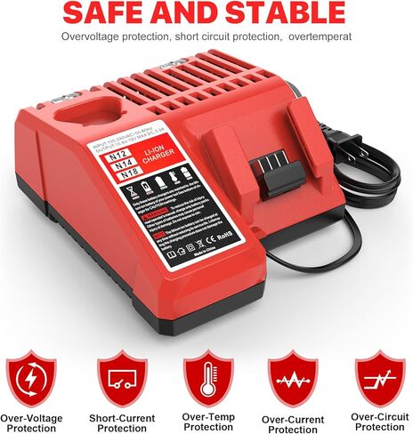 استبدال الشاحن السريع لبطارية ليثيوم أيون ميلووكي M12 M18 XC 48-59-1812 48-11-2420 48-11-1815 48-11-1840 48-11-1841 48-11-1850 بطاريات الأدوات الكهربائية in Kuwait