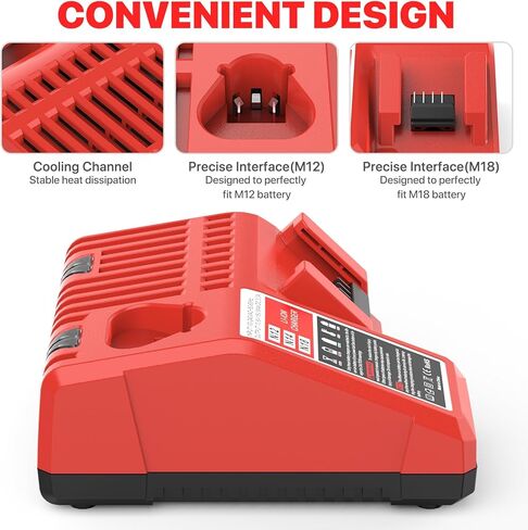 استبدال الشاحن السريع لبطارية ليثيوم أيون ميلووكي M12 M18 XC 48-59-1812 48-11-2420 48-11-1815 48-11-1840 48-11-1841 48-11-1850 بطاريات الأدوات الكهربائية in Kuwait