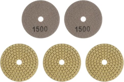 5pcs Diamond Polishing Pads 3" Grits 200 Wet/Dry Premium Diamond Polish Pad for Stone Concrete Marble Countertop Quartz for Polisher Grinder in Saudi Arabia