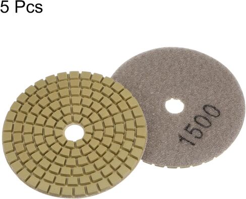 5pcs Diamond Polishing Pads 3" Grits 200 Wet/Dry Premium Diamond Polish Pad for Stone Concrete Marble Countertop Quartz for Polisher Grinder in Saudi Arabia