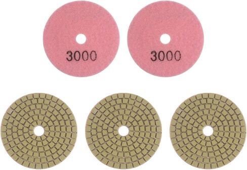 5pcs Diamond Polishing Pads 3" Grits 200 Wet/Dry Premium Diamond Polish Pad for Stone Concrete Marble Countertop Quartz for Polisher Grinder in Saudi Arabia
